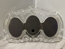 Mikasa Picture Frame Triple Oval Princess Wedding Photo Frame Crystal 13"x8"