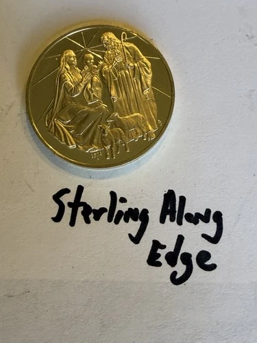 Sterling silver Proof “The Nativity” Christmas Coin 24.8 Grams .999 Coin