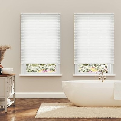 ProjectSource 1in Slat Width Cordless White Vinyl Blinds Darkening MULTIPLE SIZE