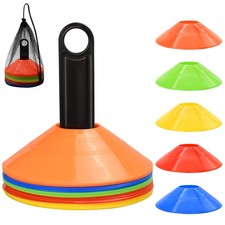FGBNM 25 Pack Disc Cones, Agility Soccer Cones with Carry Bag and Holder