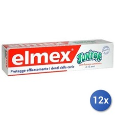12x Bundle Elmex Dentifricio 75 Ml. Junior 6-12 Anni