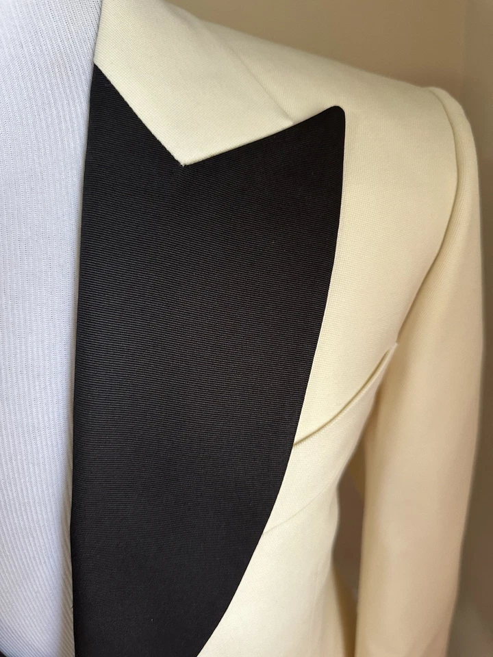 Gucci Men Tuxedo Sport Coat Blazer Jacket White/Black 42R US/52R Eu New $3450 - Image 2 of 4