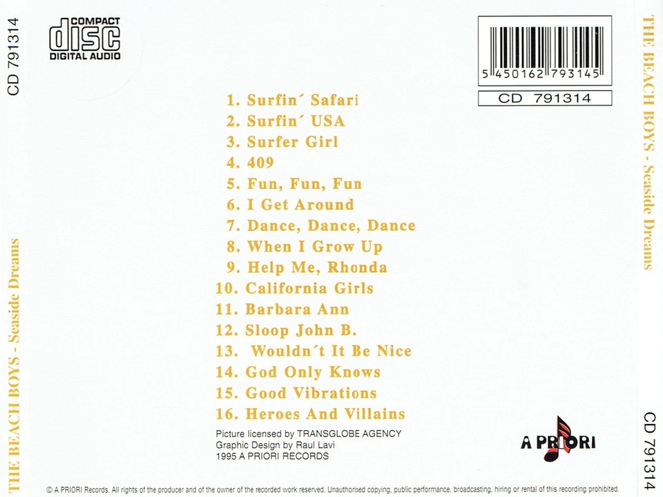 (CD) The Beach Boys – Seaside Dreams - Barbara Ann, Sloop John B., Surfin ' USA - Bild 2 von 2
