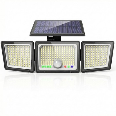 CLAONER Solarleuchten Außen, Aufgerüstet 286 LED Bewegungsmelder 1er Pack, Schwarz 