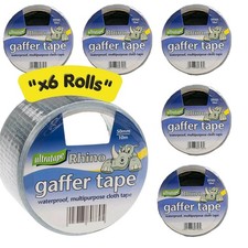 Rhino Ultra Cloth Gaffer Tape Silver 50mm x 10M x6 Rolls Waterproof Heavy Duty 0.27 per metre