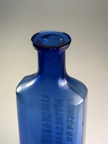 RARE MARSH & BURKE COBALT BLUE DRUGSTORE MEDICINE BOTTLE PRINCETON NJ WTCO 1894 - Picture 16 of 21