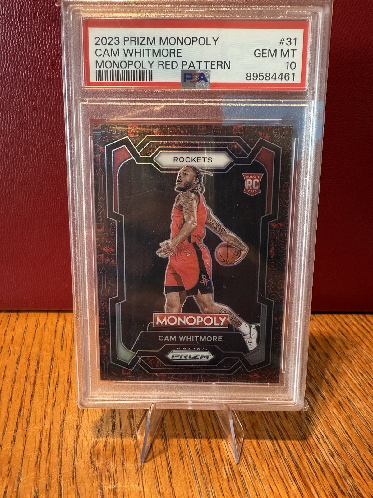 PSA 10 2023-24 Panini Prizm Monopoly Red Pattern Cam Whitmore #31 RC