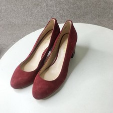 Nine West Pumps Women’s Size 5M Red Suede Block Heel Slip On
