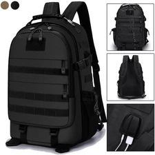 40L Military Tactical Backpack Large USB Molle Army Rucksack Assault Pack Bag