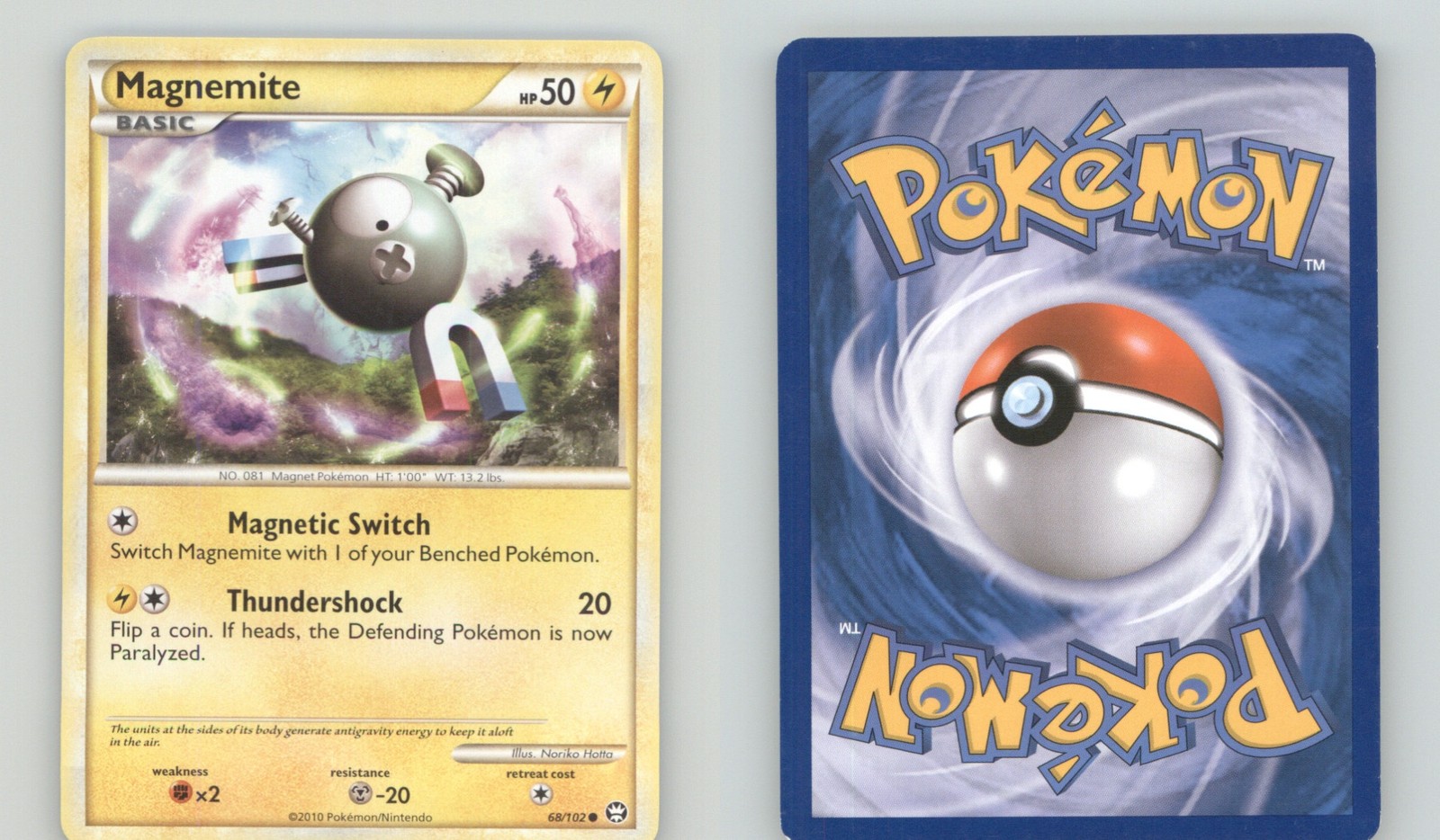 MAGNEMITE 68/102 COMMON HGSS TRIUMPHANT POKEMON NEAR MINT