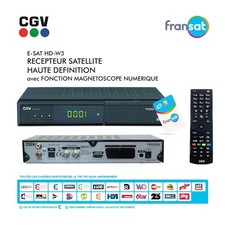 Récepteur Décodeur Enregistreur Satellite HD CGV E-SAT HD-W3 + Carte FRANSAT - T