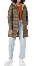 Women’s Lightweight Water Resistant Hooded Puffer Coat Camel Cheetah SIZE: L/3XL