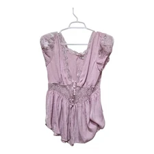 Kimchi Blue Urban Outfitters Women’s M Lace Babydoll Peplum Top Lilac Pink