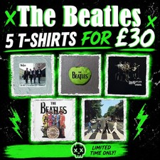 Medium/Large Size Music Clothing Job Lot - 5 The Beatles T-shirts