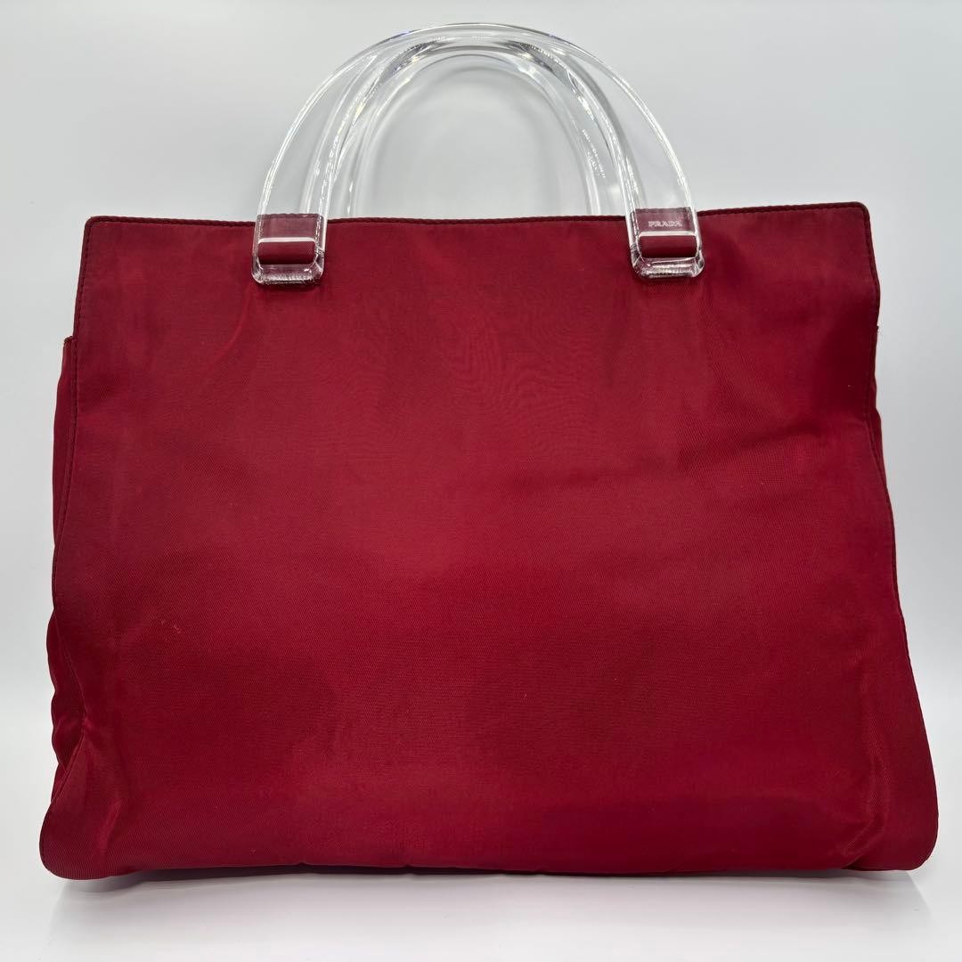 PRADA Nylon Tote Bag Bordeaux Lightweight Authentic Handbag with Card thumbnail 2