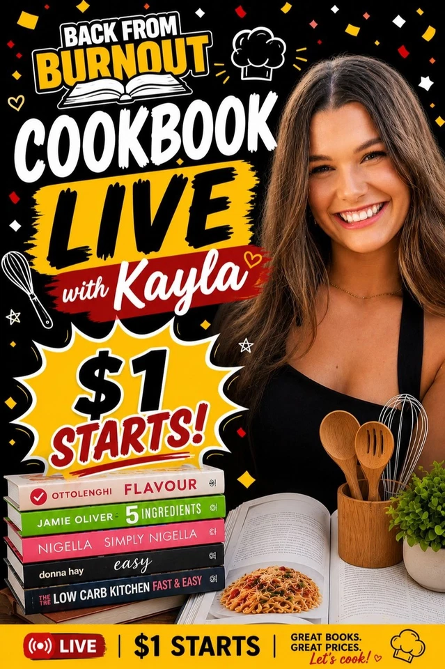 COOKBOOKS WITH KAYLA! BACK FROM BURNOUT BOOK CLEARANCE
