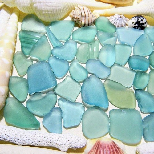 Tonos de vidrio de mar genuinos azules tamaño pequeño de Japón 23111 - Imagen 3 de 3