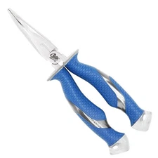 Cuda 85 Inch Bent Needle Nose Pliers For Fishing Titanium Bonded Durable Grip