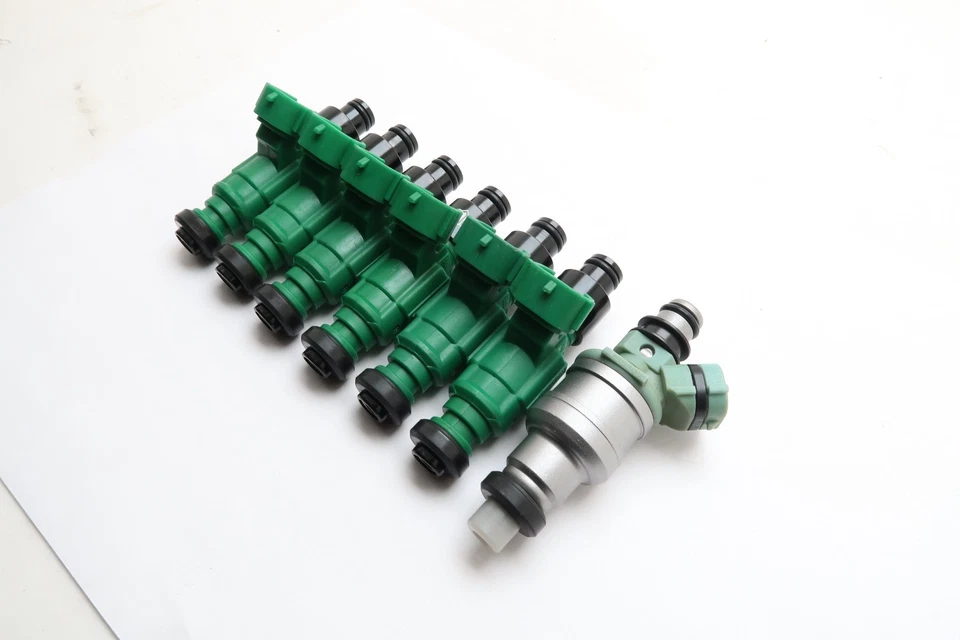 SET 6 FUEL INJECTORS BOSCH FOR TOYOTA LAND CRUISER L6 4.0 88-92 UPGRADE 12-HOLE - Image 2 of 3