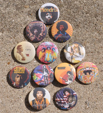 LOT ENSEMBLE COLLECTION 12 BADGES EPINGLE PINS BUTTON DE JIMI HENDRIX