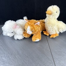 Aurora Mini Flopsie Lot of 3 Dog Cat Duck 8" Plush Stuffed Animal Toy 150