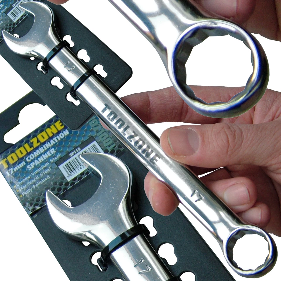 TOOLZONE 17mm Spanner Wrench Combination Type (Open End / Ring) Loose Spanners