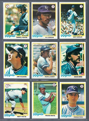 27 Different 1978 Topps Kansas City Royals Lot, EX-MT to NM!