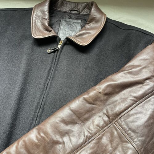 Vintage Golden Bear Jacket Mens Large Stadium Letterman Wool Leather USA varsity - Picture 2 of 10