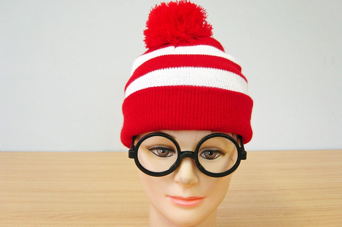 Red and white hotsell striped beanie hat