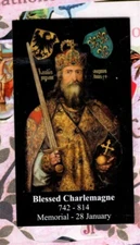 Blessed Charlemagne - Prayer  (2" x 3 1/2") Heavy Glossy Paperstock Holy Card