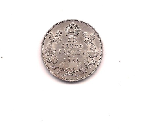 Kanada 1936 Silber Ten Cent---Full Crown Beauty!!