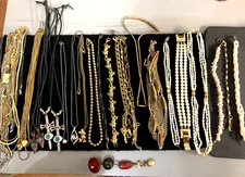 HUGE LOT GOLD TONE NECKLACES & BRACELETS -MONET TIGER EYE BELT -ALL STYLES -BOGO