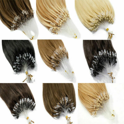 Micro Ring Loop Tip Remy Human Hair Extensions Micro Bead Link Brazilian Hair US