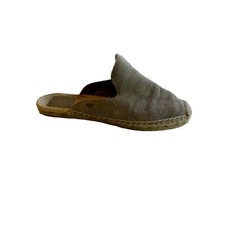 TORY BURCH Women's Max Suede Espadrille Mule  Slides Taupe Size 7.5