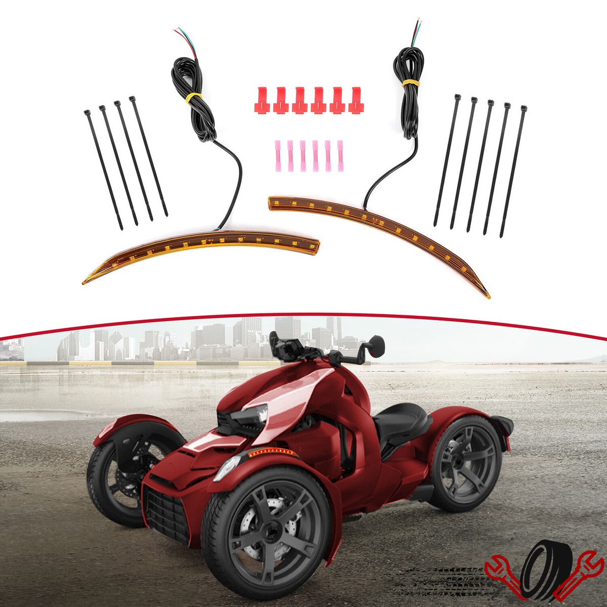ジョーカー90　フェンダーライト　(1242) LED Front Turn Signal Light For Kawasaki 2016-2023 ZX6R For 2023