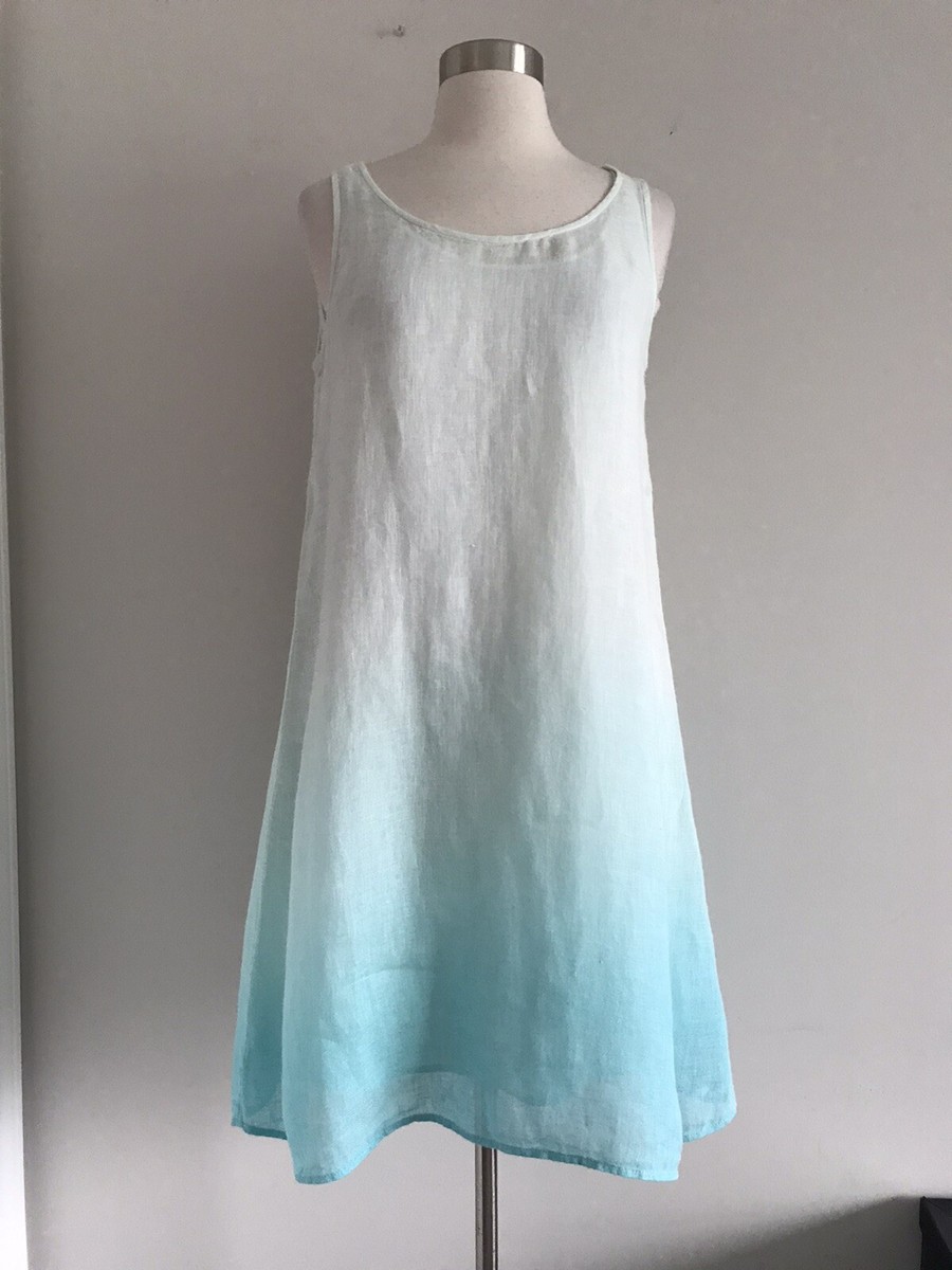 eileen fisher petite linen dress EILEEN FISHER PETITE 100% LINEN A-LINE LINED SLEEVELESS DRESS SIZE PS