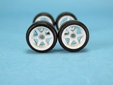 1/64 Wheels 1/64 Wheel and Tire Set Real Riders 6-Spoke Style White V-63