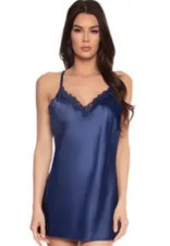 New - Pure Romance- Satin Chemise with Lace - Size Large Plus A Free Gift     