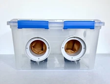 Still Air Box (SAB) 50L/52qt + Glove Box Sterile Workspace -  Clear - Gasket Lid