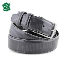 Cintura in vernice elegante classica grigio uomo donna per abito da cerimonia