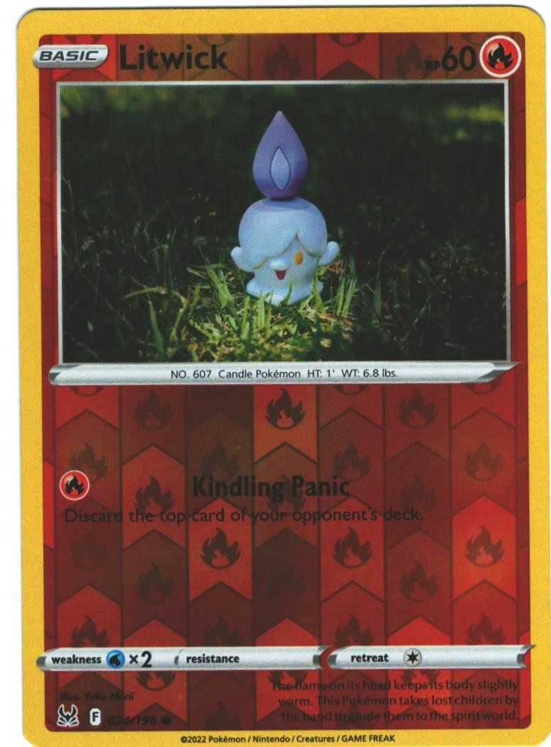 Litwick 24/196 Lost Origin Reverse Holo Common Pokemon Card TCG 024/196 Pokémon