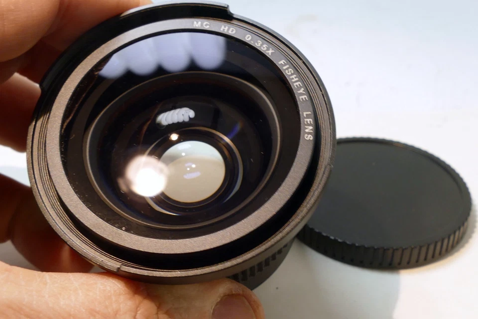 Lente MC HD 0,35X AUX Super Gran Angular Ojo de Pez 58 mm para 18-55 mm IS EF Foto 4 de 4