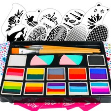 Split Cakes Kit Face Paint Painting Kit kids with Face Paint Stencils Brushes