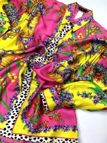 Camisas de vestir para hombre Versace florales 100 % seda