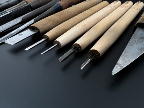 Vintage Japanese Chisel 13set Nomi /Hand Plane Saw Iron Hammer Hand Tool/d14 - Picture 15 of 24