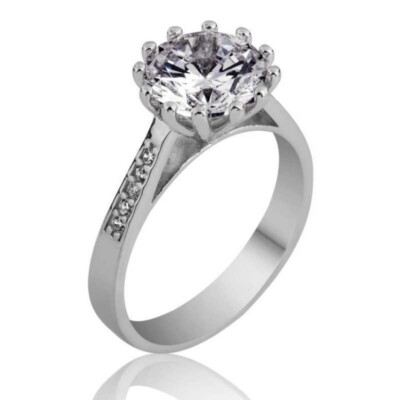 925 Sterling Silber Verlobungs Ring, Hochzeitsring, Heiratsantrag, Einstein Ring