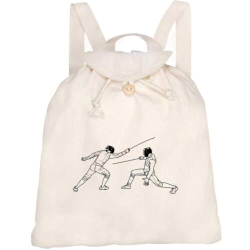 'Fencing Lunge' Canvas Rucksack / Backpack (RK00017402) - Picture 1 of 2