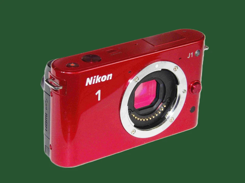 Cámara digital Nikon 1 J1 roja con batería - sin lente - probada leer envío gratuito Foto 2 de 4