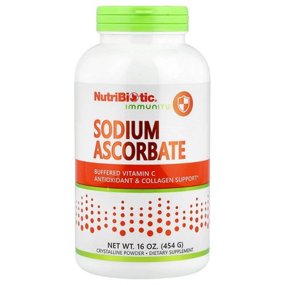 NutriBiotic Sodium Ascorbate Crystalline Powder 16 oz 454 g Egg-Free,
