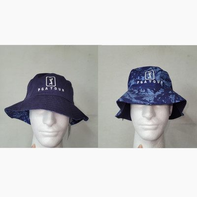 PGA Tour Reversible Bucket Hat Men OSFM Blue Floral/Navy Golf